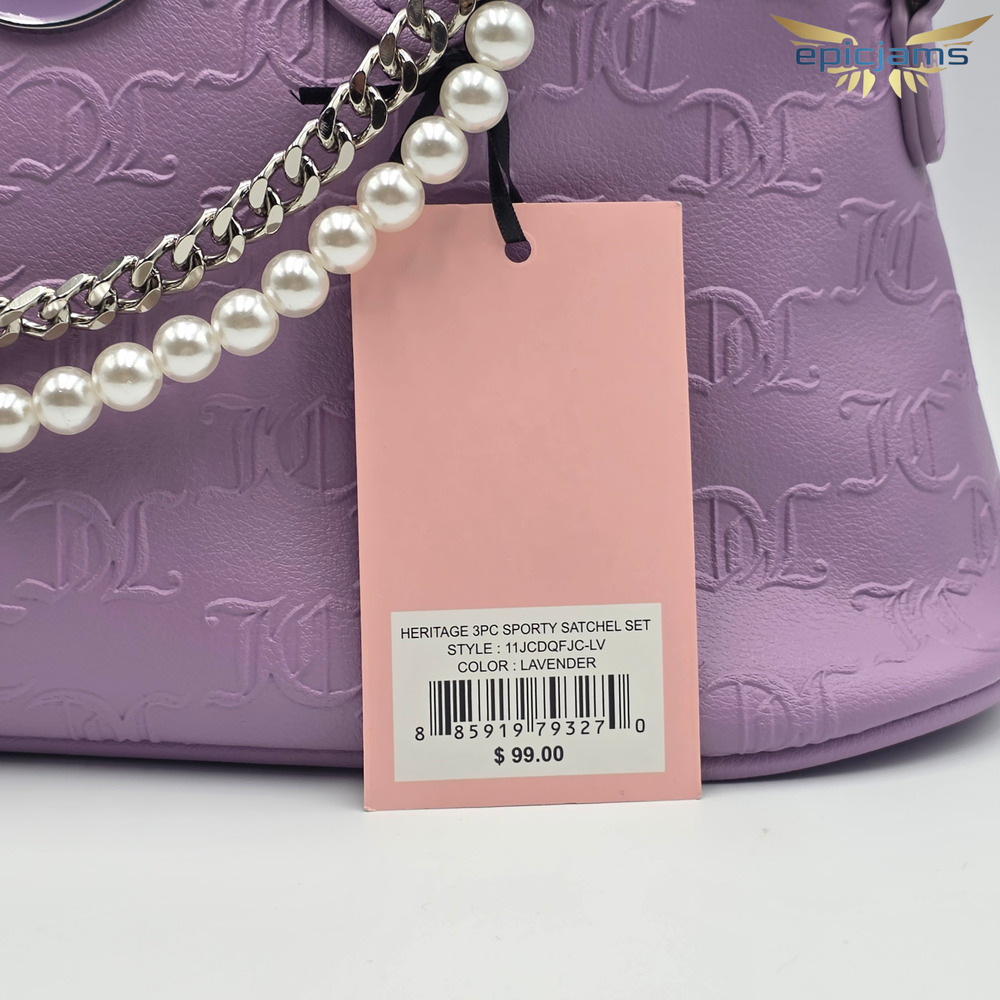 Juicy Couture Heritage Sporty Lavender Satchel Bag New - Picture 9 of 9